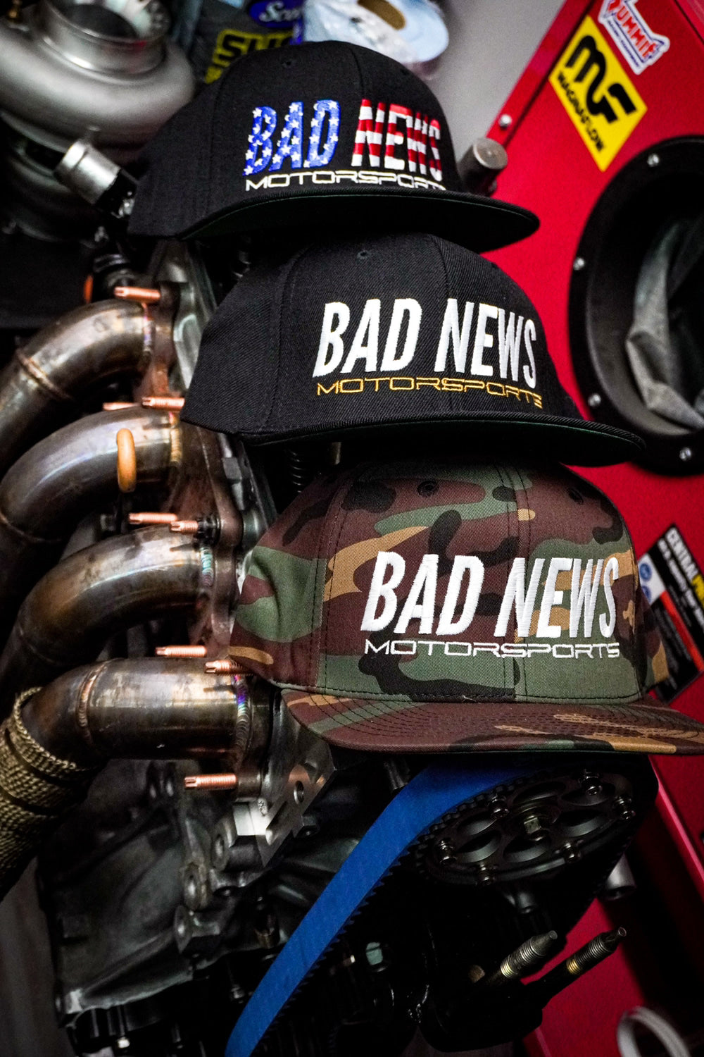 Bad News Rising Sun Snapback Hat